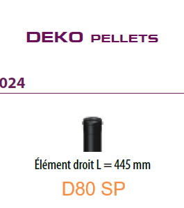 024 Eléments droit L445 D80 SP BLACK Deko Pellets DINAK