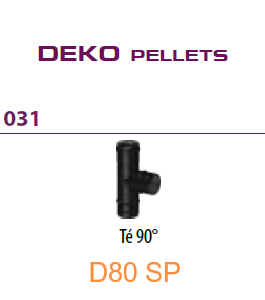 031 Té 90° D80 SP BLACK Deko Pellets DINAK