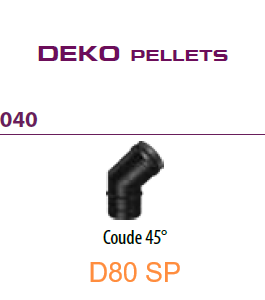 040 Coude 45° D80 SP BLACK Deko Pellets DINAK