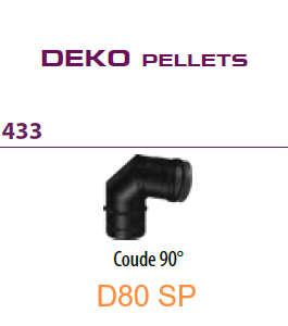 433 Coude 90° D80 SP BLACK Deko Pellets DINAK