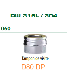 060 Tampon de visite D80 DP INOX Pellets DINAK