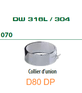 070 Collier d’union D80 DP INOX Pellets DINAK