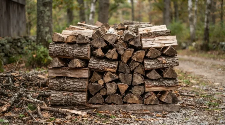 Une pile de bûches de bois de chauffage de